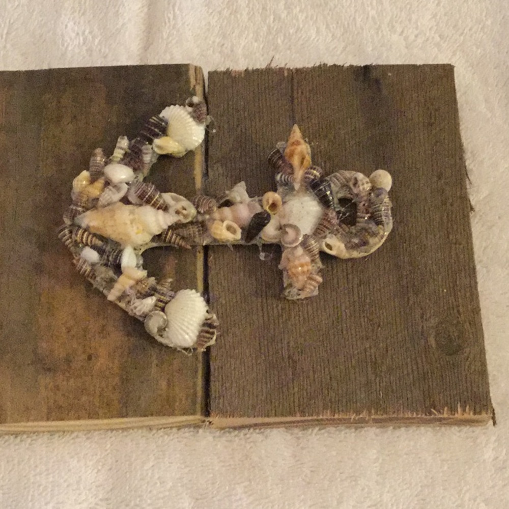 Rustic seashell wall hanging